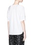 Back View - Click To Enlarge - 3.1 PHILLIP LIM - Glass pearl lace-up cuff cotton poplin top