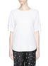 Main View - Click To Enlarge - 3.1 PHILLIP LIM - Glass pearl lace-up cuff cotton poplin top