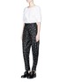 Figure View - Click To Enlarge - 3.1 PHILLIP LIM - Glass pearl lace-up cuff cotton poplin top