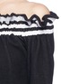 Detail View - Click To Enlarge - 3.1 PHILLIP LIM - Ruffle stripe off-shoulder sweater