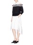 Figure View - Click To Enlarge - 3.1 PHILLIP LIM - Ruffle stripe off-shoulder sweater