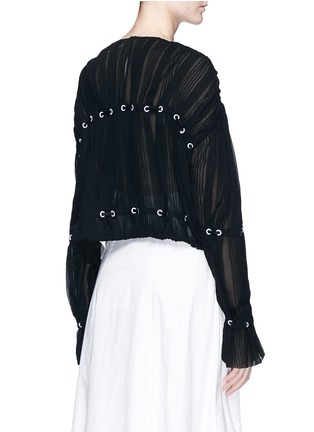 Back View - Click To Enlarge - 3.1 PHILLIP LIM - Corded pintuck silk chiffon blouse