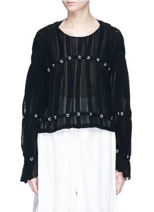 Main View - Click To Enlarge - 3.1 PHILLIP LIM - Corded pintuck silk chiffon blouse