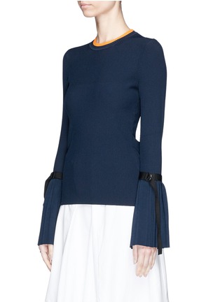Front View - Click To Enlarge - 3.1 PHILLIP LIM - Buckled cuff rib knit sweater