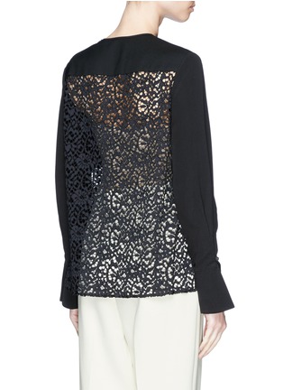 Back View - Click To Enlarge - 3.1 PHILLIP LIM - 'Combo' guipure lace and crepe top