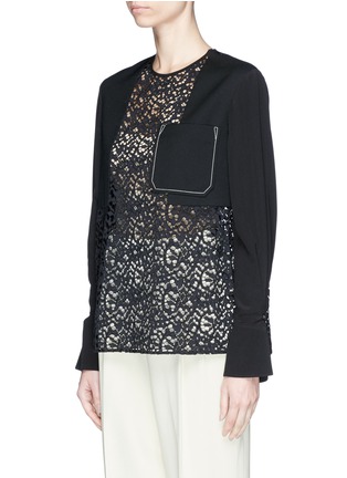 Front View - Click To Enlarge - 3.1 PHILLIP LIM - 'Combo' guipure lace and crepe top