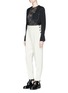 Figure View - Click To Enlarge - 3.1 PHILLIP LIM - 'Combo' guipure lace and crepe top