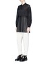 Figure View - Click To Enlarge - 3.1 PHILLIP LIM - Corset bodice long sleeve cotton shirt