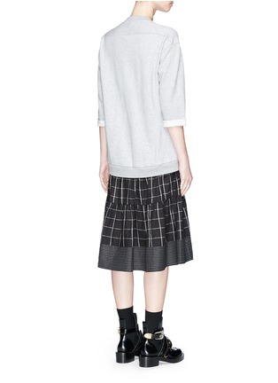 Back View - Click To Enlarge - 3.1 PHILLIP LIM - Combo cotton terry flannel plaid dress