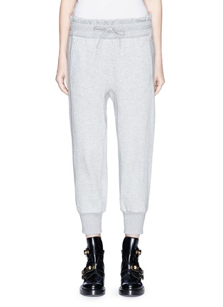 Main View - Click To Enlarge - 3.1 PHILLIP LIM - Smocked waist cotton terry cropped jogging pants