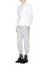 Figure View - Click To Enlarge - 3.1 PHILLIP LIM - Smocked waist cotton terry cropped jogging pants