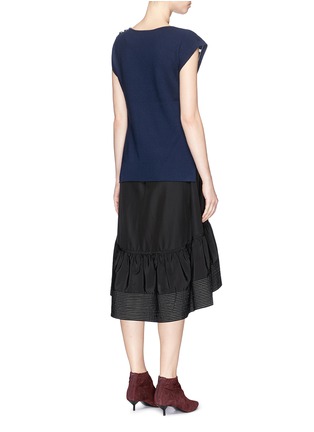 Back View - Click To Enlarge - 3.1 PHILLIP LIM - 'Sailor' two-in-one stripe cardigan peplum dress