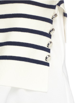 Detail View - Click To Enlarge - 3.1 PHILLIP LIM - 'Sailor' crepe underlay stripe Merino wool blend sweater