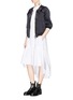 Figure View - Click To Enlarge - 3.1 PHILLIP LIM - Ruffle trim cropped sleeve satin bomber jacket