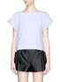 Main View - Click To Enlarge - 3.1 PHILLIP LIM - Glass pearl lace-up hem cotton poplin top