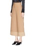 Front View - Click To Enlarge - 3.1 PHILLIP LIM - Mock button cuff corset back crepe cady culottes