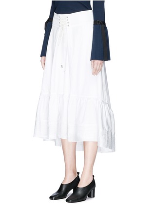 Front View - Click To Enlarge - 3.1 PHILLIP LIM - Victorian waist cotton poplin skirt