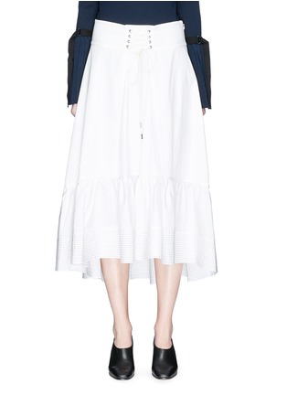 Main View - Click To Enlarge - 3.1 PHILLIP LIM - Victorian waist cotton poplin skirt