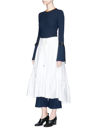 Figure View - Click To Enlarge - 3.1 PHILLIP LIM - Victorian waist cotton poplin skirt
