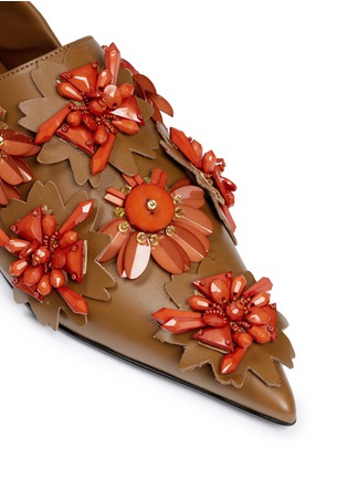 Detail View - Click To Enlarge - MARNI - 'Sabot' floral embellished leather babouche slides