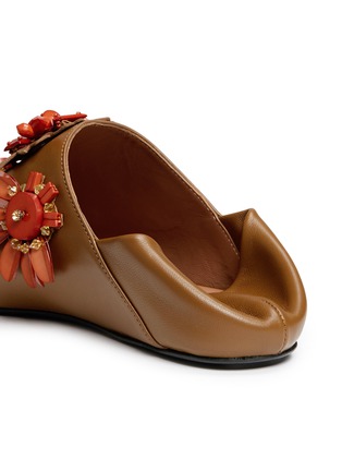 Detail View - Click To Enlarge - MARNI - 'Sabot' floral embellished leather babouche slides
