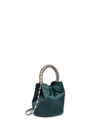 Figure View - Click To Enlarge - MARNI - 'Pannier' snake embossed ring handle satin crossbody bag