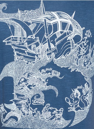 Detail View - Click To Enlarge - DENHAM - 'Ice-D' sea map print T-shirt