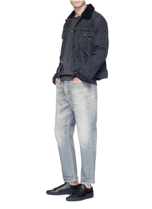 Figure View - Click To Enlarge - DENHAM - Distressed cropped jeans