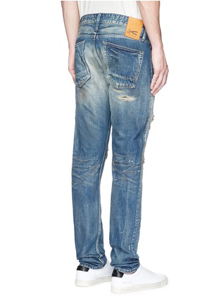 Back View - Click To Enlarge - DENHAM - 'Razor Zmijas' ripped slim fit jeans
