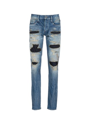 Main View - Click To Enlarge - DENHAM - 'Razor Zmijas' ripped slim fit jeans
