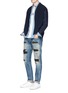 Figure View - Click To Enlarge - DENHAM - 'Razor Zmijas' ripped slim fit jeans