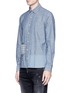 Front View - Click To Enlarge - DENHAM - Boro patchwork chambray shirt