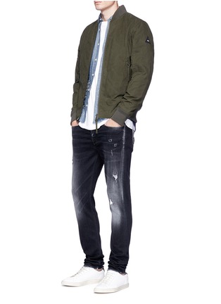 Figure View - Click To Enlarge - DENHAM - Waxed canvas padded bomber jacket