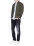 Figure View - Click To Enlarge - DENHAM - Waxed canvas padded bomber jacket