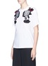 Front View - Click To Enlarge - VICTORIA, VICTORIA BECKHAM - Swan and floral bouquet patch T-shirt