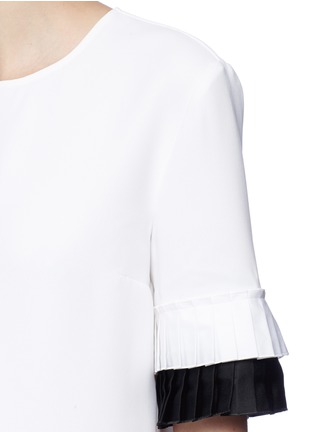 Detail View - Click To Enlarge - VICTORIA, VICTORIA BECKHAM - Pleated cuff crepe top