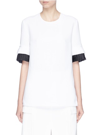 Main View - Click To Enlarge - VICTORIA, VICTORIA BECKHAM - Pleated cuff crepe top