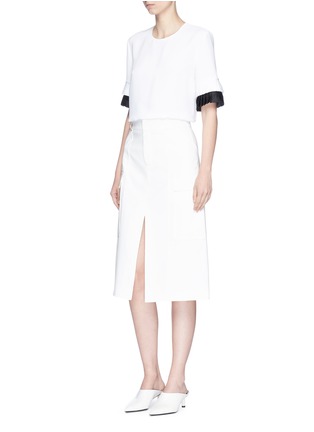 Figure View - Click To Enlarge - VICTORIA, VICTORIA BECKHAM - Pleated cuff crepe top