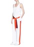 Figure View - Click To Enlarge - VICTORIA, VICTORIA BECKHAM - Contrast outseam relaxed tuxedo pants