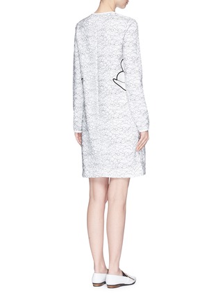 Back View - Click To Enlarge - VICTORIA, VICTORIA BECKHAM - Swan appliqué lace overlay crepe dress
