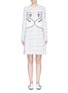 Main View - Click To Enlarge - VICTORIA, VICTORIA BECKHAM - Swan appliqué lace overlay crepe dress