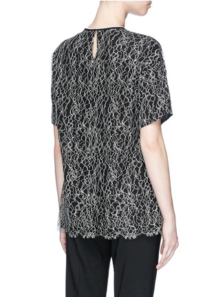 Back View - Click To Enlarge - VICTORIA, VICTORIA BECKHAM - Lace overlay silk top