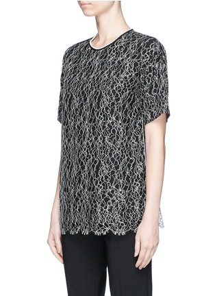 Front View - Click To Enlarge - VICTORIA, VICTORIA BECKHAM - Lace overlay silk top