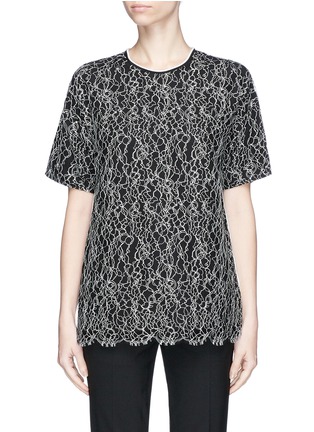 Main View - Click To Enlarge - VICTORIA, VICTORIA BECKHAM - Lace overlay silk top