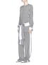 Figure View - Click To Enlarge - VICTORIA, VICTORIA BECKHAM - Stripe wide leg tuxedo pants