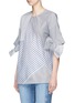 Front View - Click To Enlarge - VICTORIA, VICTORIA BECKHAM - Bow sleeve stripe cotton top