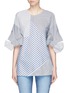 Main View - Click To Enlarge - VICTORIA, VICTORIA BECKHAM - Bow sleeve stripe cotton top