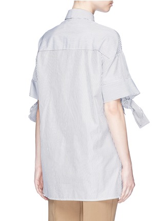 Back View - Click To Enlarge - VICTORIA, VICTORIA BECKHAM - Bow sleeve stripe poplin shirt