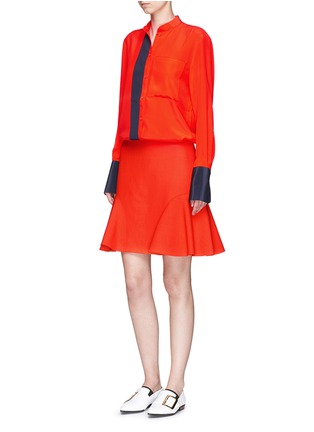 Figure View - Click To Enlarge - VICTORIA, VICTORIA BECKHAM - Flounce side cady skirt