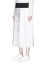 Front View - Click To Enlarge - VICTORIA, VICTORIA BECKHAM - Swan sketch print habotai pleated skirt